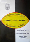 Cwmbran Rugby Club Centenary Season 1880-1980 programme